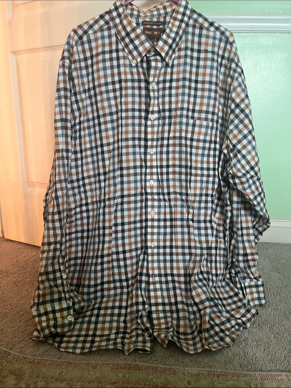 Oak Hill Men's Plaid Button-Down Shirt in Brown & Blue